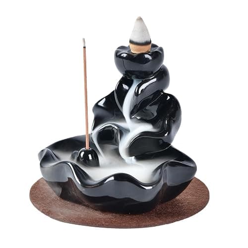 XUDREZ Waterfall Backflow Incense Burner with 20pcs Cones, Home Decorative Sticks Holder for Fragrance and Ornament - Image 1