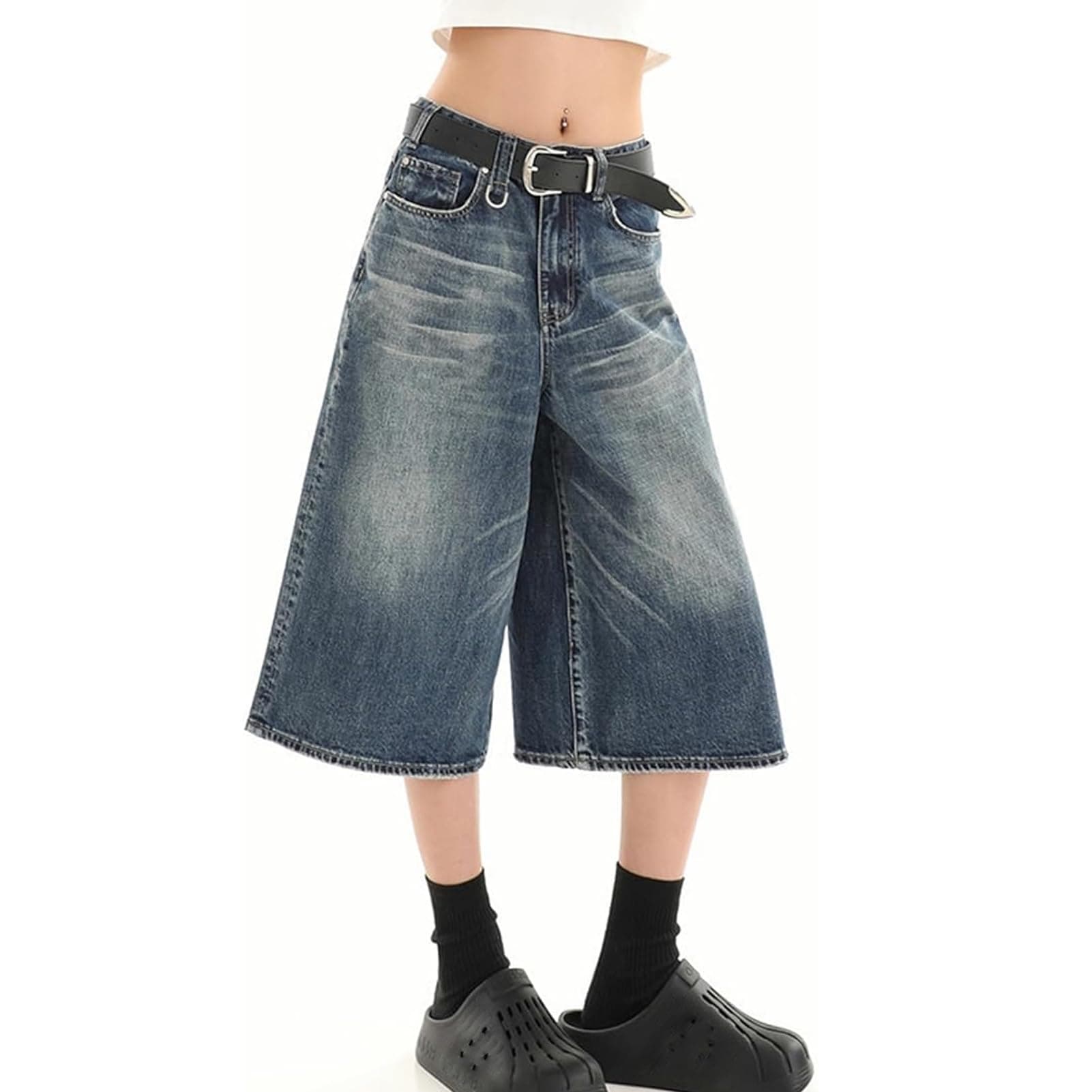 Y2k Baggy Jeans Shorts Jorts Y2k Hip Hop Shorts Skater Jeans Grunge Jorts Aesthetic Pants thumbnail 6