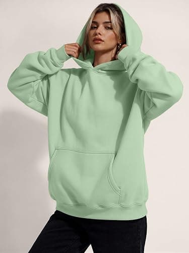 Trendy Queen Womens Hoodies Oversized Sweatshirt | Cozy Fleece Hoodie,Basic Pullover Sweatshirt,Large Kangaroo Pocket,Seamless Daily Outfit Match thumbnail 5