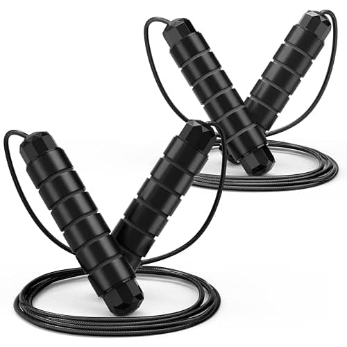 Jump Rope, Tangle-Free Rapid Speed Jumping Rope Cable with Ball Bearings for Women, Men, and Kids, Adjustable Steel Jump Rope with Foam Handles for Home Gym Exercise Fitness Workout Equipment & Slim Body - Image 1