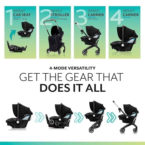 Evenflo Shyft DualRide Preemie and Infant Car Seat Stroller Combo | with Carryall Storage Bag and SensorSafe Technology, 3-30 lbs (Boone Gray) thumbnail 7