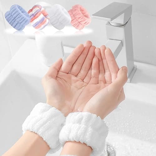 Wrist Bands to Wash Face, 8 Pcs Face Wash Wristbands, Spa Wrist Washband for Prevent Liquid from Spilling Down Your Arms thumbnail 6