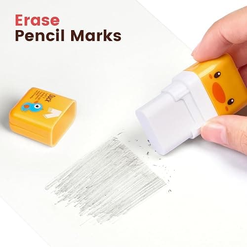 Sooez 12 Pack Pencil Erasers, Cute Erasers Pencil Eraser with Clean up Roller Pencil Eraser Shaving Roller Case Erasers for Party Favors Gift Supplies thumbnail 4