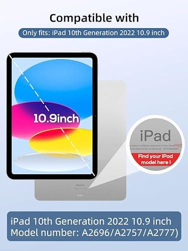 Jngnpn 2 Pack Screen Protector for iPad 11th A16 2025 [11 Inch],iPad 10th Generation [10.9 inch] 2022,9H Hardness Tempered Glass Film for iPad 11/10th,Case Friendly,Touch Sensitive,Anti-Scratch（Clear） thumbnail 2