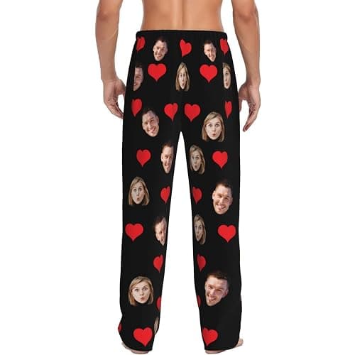 Custom Pajama Pants with Pockets for Women Men Personalized Plaid PJ Pants with Face Photo Christmas Pajamas Multi Size thumbnail 3