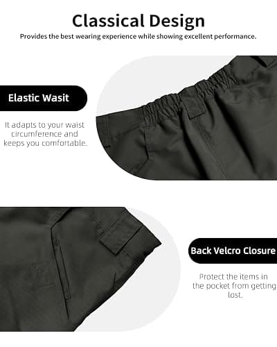 whox Mens Hiking Cargo Shorts Casual Tactical Waterproof Shorts for Work Golf Fishing with 6 Pockets(No Belt) thumbnail 6