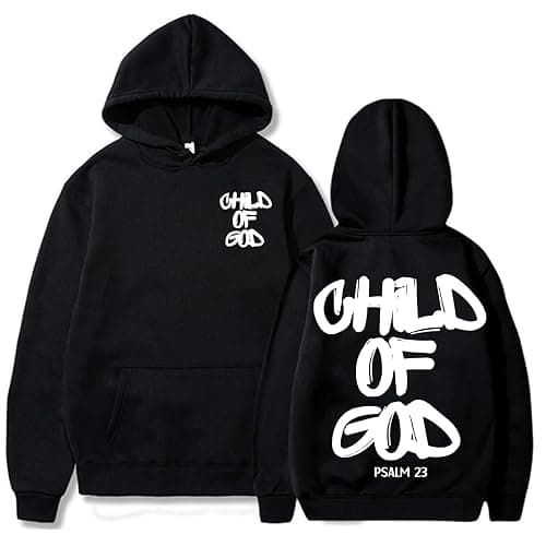 TONGCHEN I Am A Child of God Hoodies for Women Christian Religious Hoodie Child of God Psalm 23 Pullover Sweatshirt - Image 1