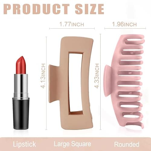 TOCESS 8 Pack Big Hair Claw Clips for Women Large Claw Clip for Thin Thick Curly Hair 90's Strong Hold 4.33 Inch Nonslip Matte Jumbo Jaw Clips (8 Pcs) thumbnail 7