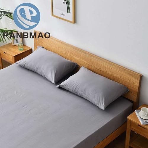 Grounding Sheets Queen Size Deep Pocket Organic Cotton with Silver Fiber, Grounding Fitted Earth Sheets with Grounding Cord (Gray, Queen - 60"x80"x15") - Gray - Queen thumbnail 4