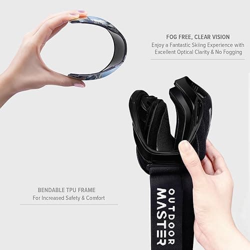 OutdoorMaster OTG Ski Goggles - Over Glasses Ski/Snowboard Goggles for Men, Women & Youth - 100% UV Protection thumbnail 4