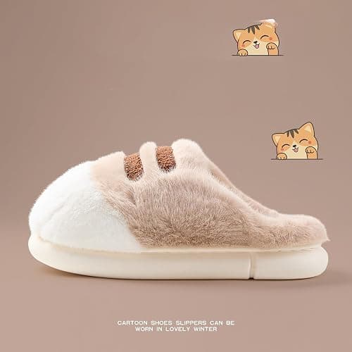 Plush cat paw slippers，non-slip soles, cozy and cute slippers thumbnail 5