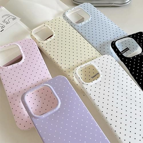 Faneiy for iPhone 15 Case Cute Fashion Polka Dot Aesthetics Women Girly Stylish Protective Soft Shockproof Phone Case White thumbnail 6