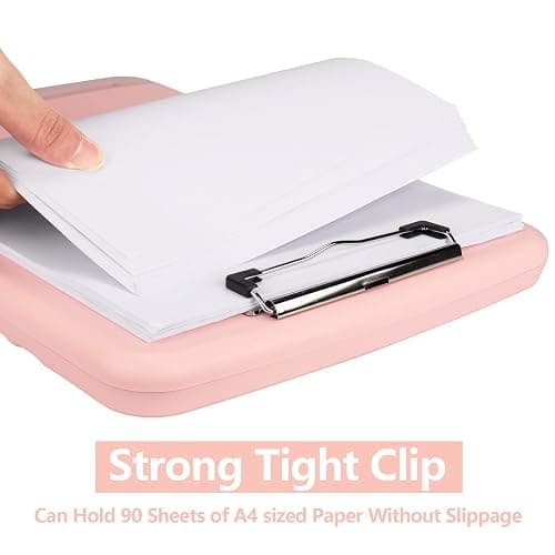 SFLHHDM Plastic Clipboard with Storage, High Capacity Clip Boards 8.5x11 with Storage, Heavy Duty Nursing Clipboard Folder, Cute Clipboards, Letter A4 Size Clipboards with Storage for Teachers, Nurse thumbnail 4