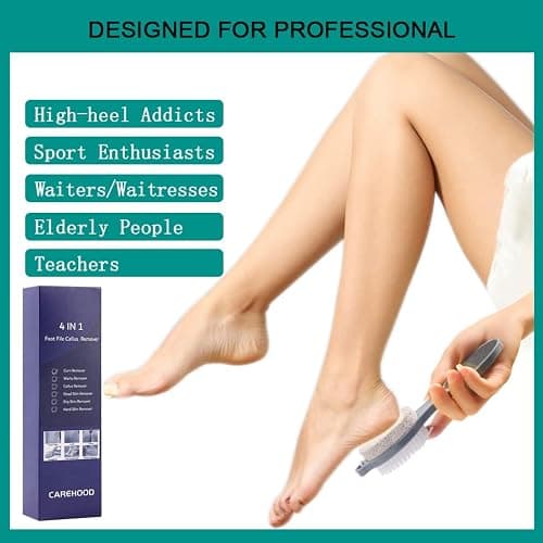 CAREHOOD Foot File Callus Remover - Multi Purpose 4 in 1 Feet Pedicure Tools with Foot Scrubber, Pumice Stone, Foot Rasp and Sand Paper for Home Foot Care (Grey Pedicure Foot File) thumbnail 4