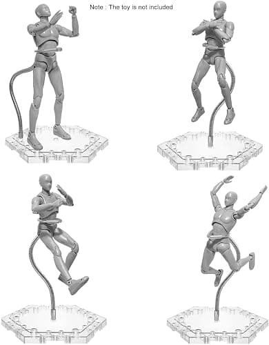 Zovelynta 8-Pack Clear Adjustable Action Figure Stand with Metal Clips & Flexible Arms – Action Figure Display Stand for Figures Compatible with Gundam HG/RG/SD 1/144 Scale thumbnail 7