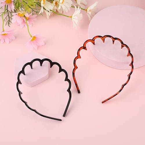 Zickzack Haarreif 4 Stück Haifischzahn Haarkamm Haarband Gewellte Kunststoff Stirnband Make Up Haarreif für Sport Fitness Tägliches für Damen Und Mädchen (Schwarz/Leopard) thumbnail 7
