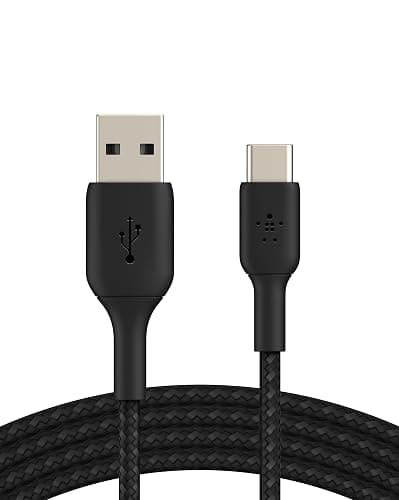Belkin USB C to USB A Cable, 3.3ft, 15W - Type C Charger, iPhone Charger Cord, Braided, Flexible for iPhone 17 & 16, Galaxy S25, Pixel 10, iPad Pro, AirPods Pro, Switch 2 & More, CarPlay - Black - Image 1