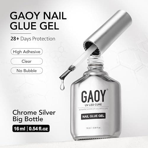 GAOY Nail Glue Gel for Acrylic Tips, 16ml Clear Glue Gel for Sheer Press on Nails for Long Lasting UV Light Cure DIY thumbnail 6