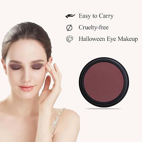 FIVEFULU Single Eggplant Purple Eyeshadow, Pressed Powder Matte Eye-Shadow Palette Make-up, Blendable Long Lasting High Pigment Purple Eye-Makeup Halloween Paint & Face Body Paint thumbnail 3