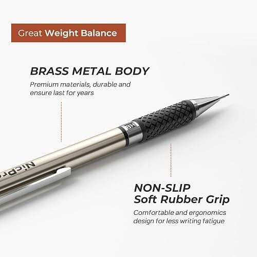 Nicpro 6PCS Art Mechanical Pencil Set, 3PCS Metal Drafting Pencil 0.5 mm & 0.7 mm & 0.9 mm & 3PCS 2mm Graphite Lead Holder (2B HB 2H) For Writing, Sketching Drawing With Lead Refills Case thumbnail 7