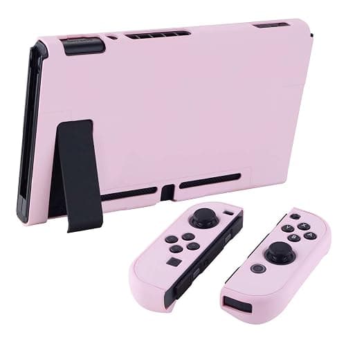 eXtremeRate PlayVital Back Cover for Nintendo Switch Console, NS Joycon Handheld Separable Protector Hard Shell, Dockable Protective Case for Nintendo Switch - Peach Blossom Pink (NOT for Switch 2) thumbnail 5
