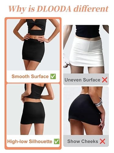 DLOODA Mini Skirts for Women, Micro Skorts with Shorts Underneath Stretchy Going Out Casual Wear thumbnail 5