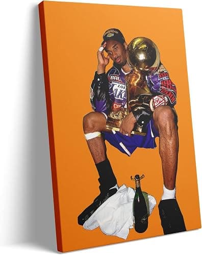Kobe Bryant Poster, Mamba Mentality Canvas Wall Art, Kobe Bryant Canvas Framed, Black Mamba, NBA Poster, Basketball Poster (8"x12") thumbnail 2