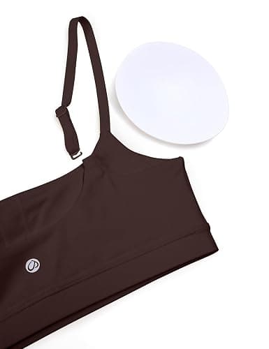 CRZ YOGA Butterluxe Adjustable Spaghetti Strap Sports Bras for Women - Scoop Neck Wireless Padded Yoga Workout Crop Top thumbnail 5