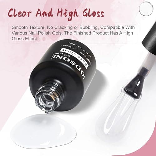 JODSONE 2 Bottles of Top Coat Base Coat Set No Wipe Foundation Combination Bright Surface At Home DIY Nail Salon Girl Gift thumbnail 6
