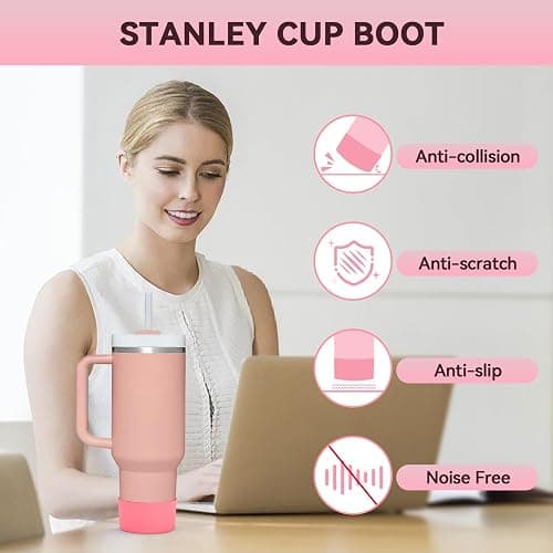 PICcircuit 2PCS for Stanley Boot, Silicone Bottom for Quencher Adventure 40oz 30oz IceFlow 20oz 30oz Bottle&for Hydroflask Tumbler 12-24oz for Stanley Cup Accessories Avoid Scratches&Noise thumbnail 5