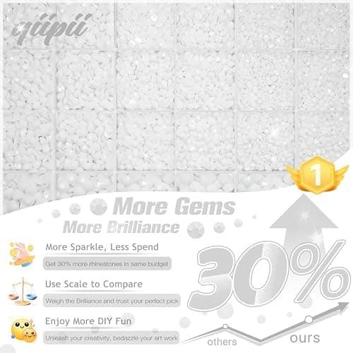 qiipii Pure White Resin Rhinestones w B7000 Jewelry Glue for Crafting Bedazzling 2mm 3mm 4mm 5mm 6mm Flatback Jelly Stones Diamonds Gems Charms for Nails Face Eyes Makeup Tumblers Clothes Shoes Crafts thumbnail 2