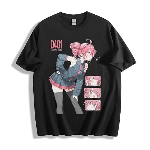 Offical Kasane Teto Anime T-Shirt - Cute Synthetic Voice Idol Graphic Tee, - Image 1