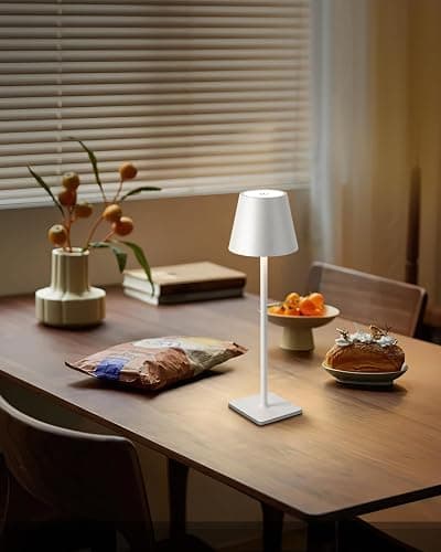 KDG 2 Pack Cordless Table Lamp, Portable LED Desk Lamp, 5000mAh Battery Operated, 3 Color Stepless Dimming Up, for Restaurant/Bedroom/Bars/Outdoor Party/Camping/Coffee Shop Night Light(White) thumbnail 9