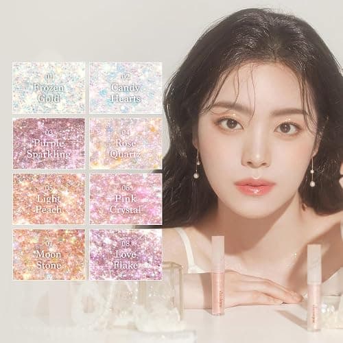 dasique Starlit Jewel Liquid Glitter (06 Pink Crystal) | Twinkle Glitter Shadow | Korean Makeup | Shimmer Eye Make Up | Eyeshadow Eyeliner | Long lasting | Multi use | Quick drying thumbnail 3