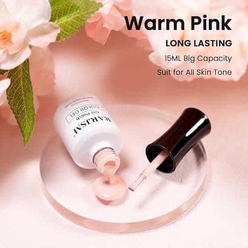 RARJSM Nude Gel Nail Polish Warm Pink Sheer Neutral Skin Tone Color Ice Jelly Blush Pink Gel Polish Transparent Nail Gel Polish Soak off UV LED Cured for Home Salon DIY Manicure 15ml Single Bottle thumbnail 2