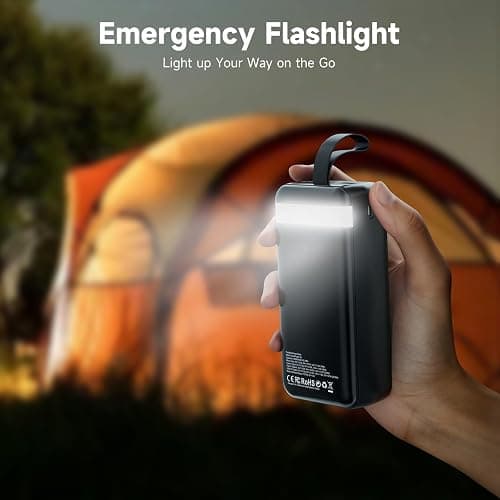 EnergyQC 42000mAh Portable Charger, 22.5W Power Bank with LED Flashlight - USB C Fast Charging External Battery Pack, LED Display Portable Phone Charger for iPhone 17/16/15/14, Android, Samsung,etc thumbnail 7