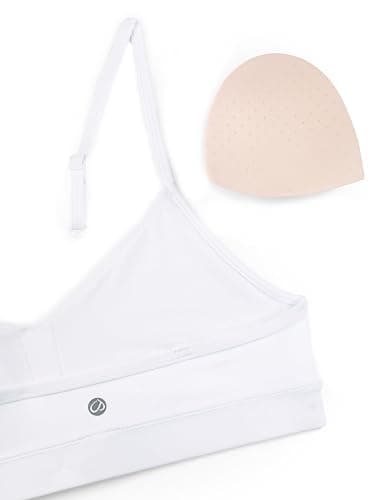 CRZ YOGA Butterluxe V-Neck Sports Bras for Women - Adjustable Thin Straps Padded Yoga Top Basic Wireless Camisole thumbnail 6