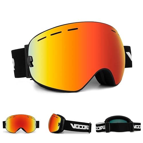 Vgooar OTG Ski Goggles, Frameless Ski Goggles with Anti-Fog Double Spherical Lens, 100% UV400 Protection Ski Snow Goggles for Men/Women - Image 1