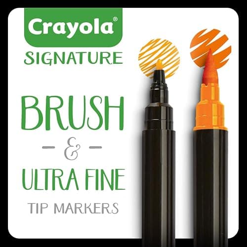 Crayola Brush & Detail Dual Tip Marker Set, 16 Markers, 32 Colors, Adult Coloring Markers, Gifts for Teens & Adults thumbnail 5