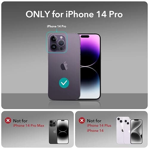 ESR for iPhone 14 Pro Case, Compatible with MagSafe, Shockproof Military-Grade Protection, Yellowing Resistant, Magnetic Classic Hybrid Case (HaloLock), Clear thumbnail 2