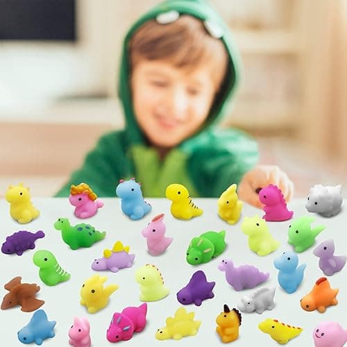 Aviski 30PCS Mochi Squishy Toys, Mini Kawaii Dinosaur Squishies Soft Fidget Toys Stress Squeeze Toys Party Bags Filler for Boys Girls Birthday Gifts - Dino Mochi 30psc thumbnail 6