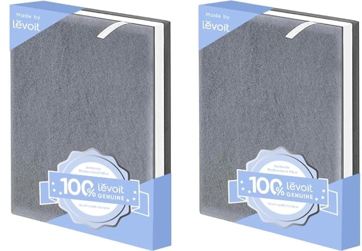 LEVOIT Vital 100 Replacement Filter, Genuine Air Purifier Filter, High-Efficiency Activated Carbon for Removal of Smoke, Odor, Allergens, Pollen,Vital 100-RF, White, 2 Pack - Image 1