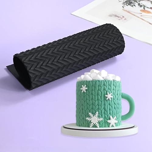 mostsom Silicone Lace Cake Molds Reusable Fondant Embossing Mats for Cake Decorating, Sweater Pattern, Cupcakes, Cookies, Chocolate - Food-Grade Non-Stick Baking Tools (C_ Sweater Pattern) thumbnail 9