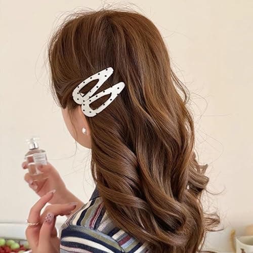 4PCS Hair Accessories for Women Black White Dot Hair Pins for Women Hair Clips Small for Styling Festival Accessories ﻿ thumbnail 4
