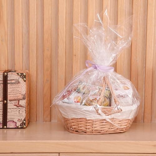 Vintiquewise Natural Wicker Picnic Basket with Handle – Multi-Purpose Willow Basket for Garden and Home Decor – Handcrafted Decorative Wicker Storage Basket for Gifts, Food, or Home Organization thumbnail 5
