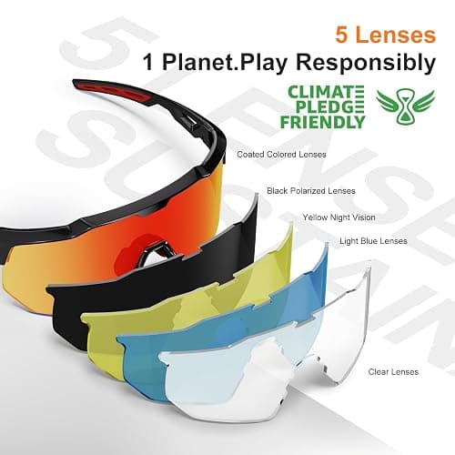 HAAYOT Polarized Sports Sunglasses for Men Women Youth Baseball Cycling Running Softball Biking Glasses 5 Lenses thumbnail 2