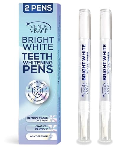 Venus Visage Teeth Whitening Pen and Tooth Polishing Kit (Pack of 2) – Professional Teeth Whitening Gel, 30+ Uses, Low Sensitivity, Enamel-Safe Mint Formula – Removes Coffee, Wine & Tobacco Stains - Image 1