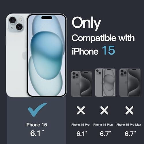 JETech Case for iPhone 15 6.1-Inch, Non-Yellowing Shockproof Phone Bumper Cover, Anti-Scratch Clear Back (Clear) thumbnail 2