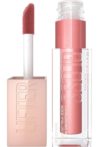 Maybelline Lifter Gloss, Hydrating Lip Gloss with Hyaluronic Acid, Creates Fuller-Looking, Shiny, Moisturised and Plumped Lips. Non-sticky, 003 Moon (Nude Pink) - Image 1