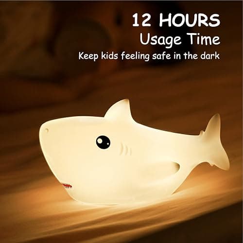 TriPro Shark Silicone Nursery Night Light Beach Room Decor Desk Lamp Bedroom Decorations thumbnail 7